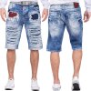 Cipo & Baxx regular fit Shorts Herren Stonewashed CK219 Blue
