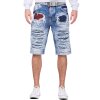 Cipo & Baxx regular fit Shorts Herren Stonewashed CK219 Blue