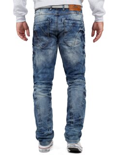 Cipo & Baxx regular fit Jeans Herren Stonewashed CD346 Blue W34/L34