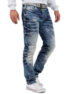 Cipo & Baxx regular fit Jeans Herren Stonewashed CD346 Blue W34/L34