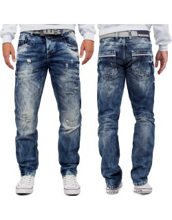 Cipo & Baxx regular fit Jeans Herren Stonewashed CD104 Blue W32/L34
