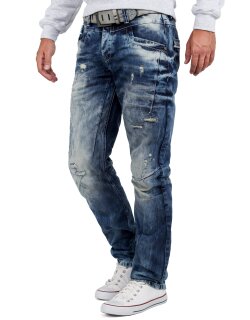 Cipo & Baxx regular fit Jeans Herren Stonewashed CD104 Blue W33/L34
