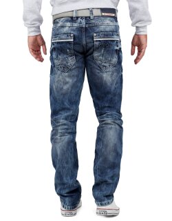 Cipo & Baxx regular fit Jeans Herren Stonewashed CD104 Blue W34/L34