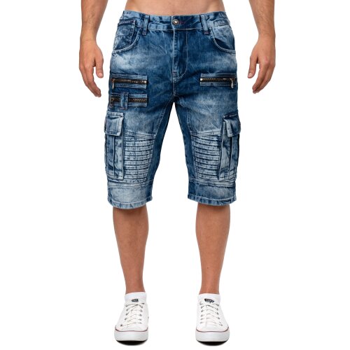 Cipo & Baxx regular fit Shorts Herren Stonewashed CK295 Blue W34