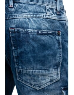 Cipo & Baxx regular fit Shorts Herren Stonewashed CK295 Blue W34