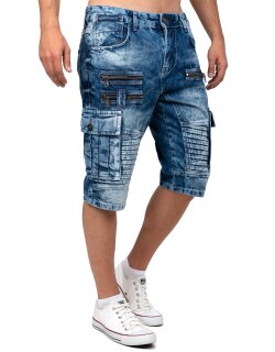 Cipo & Baxx regular fit Shorts Herren Stonewashed CK295 Blue W34