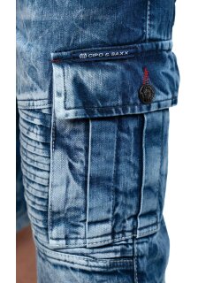 Cipo & Baxx regular fit Shorts Herren Stonewashed CK295 Blue W34