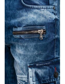 Cipo & Baxx regular fit Shorts Herren Stonewashed CK295 Blue W34