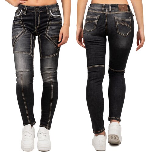 Cipo & Baxx Slim Fit Jeans Damen Stonewashed   - WD382