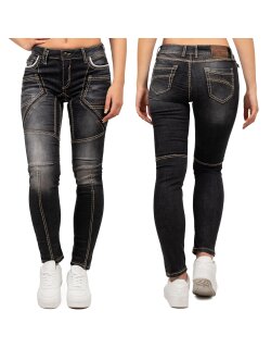 Cipo & Baxx Slim Fit Jeans Damen Stonewashed   - WD382