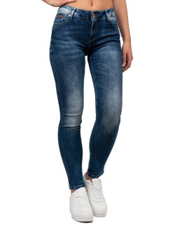 Cipo & Baxx slim fit Jeans Damen Stonewashed WD461 Blue W29/L32