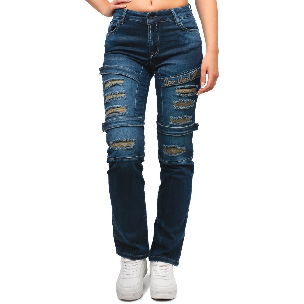 Cipo & Baxx regular fit Jeans Damen Stonewashed WD529 Blue W31/L34