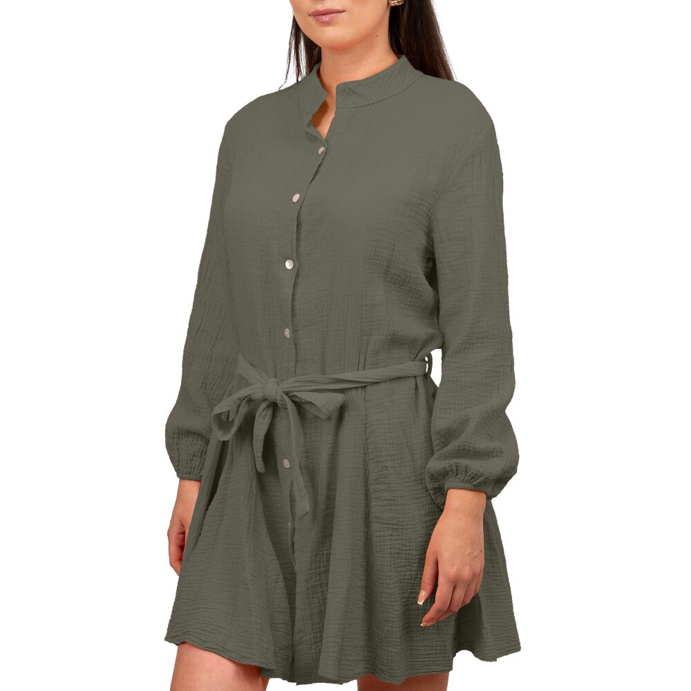 Reichstadt Oversized Sommerkleid Damen Musselin 25RSW075 Khaki One Size