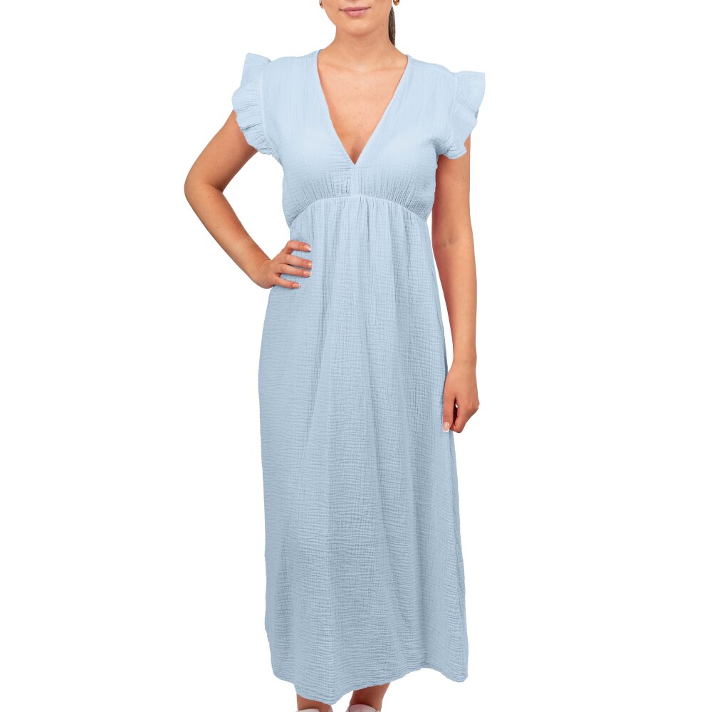 Reichstadt Relaxed Fit Sommerkleid Damen Musselin 25RSW076 Baby Blue One Size
