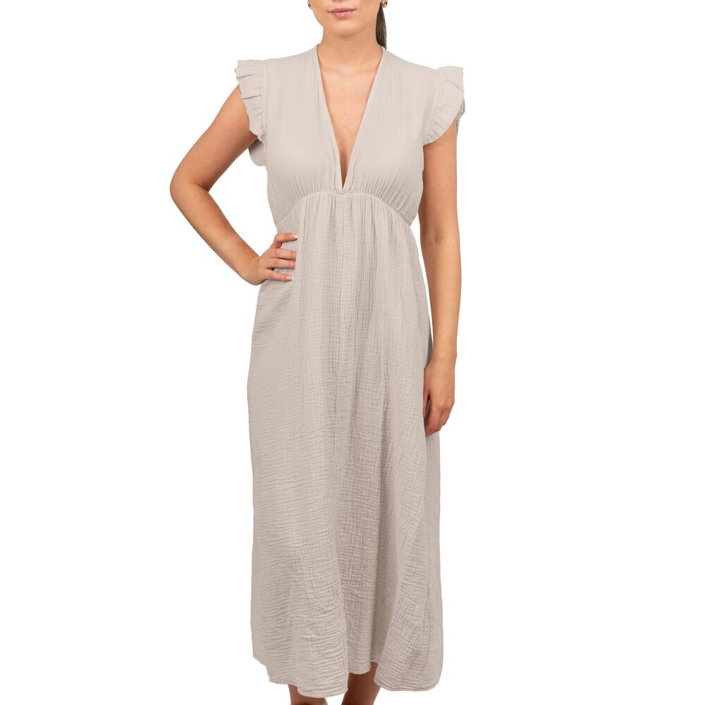 Reichstadt Relaxed Fit Sommerkleid Damen Musselin 25RSW076 Beige One Size