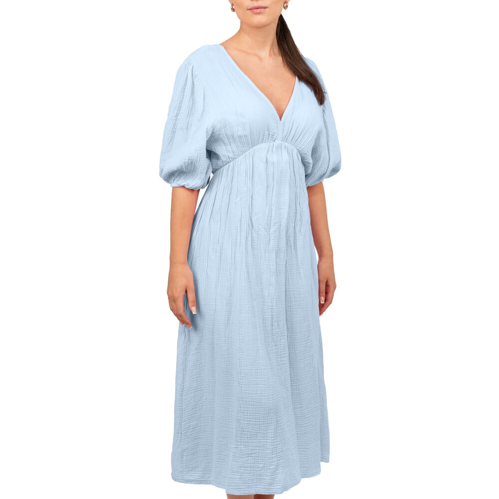 Reichstadt Relaxed Fit Sommerkleid Damen Musselin 25RSW077 Baby Blue One Size
