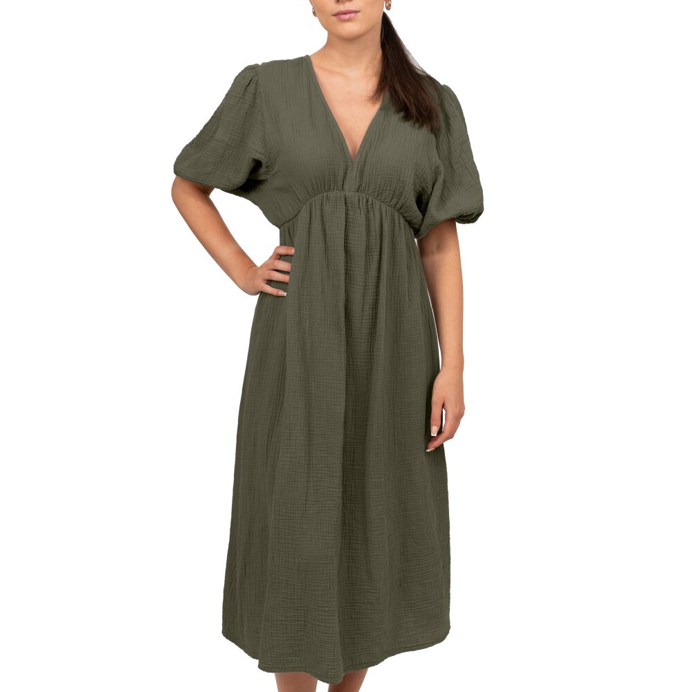 Reichstadt Relaxed Fit Sommerkleid Damen Musselin 25RSW077 Khaki One Size