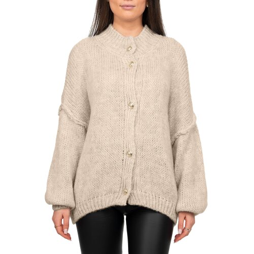 Reichstadt Relaxed Fit Strickjacke Oversized-Look 25RSW068 Beige One Size