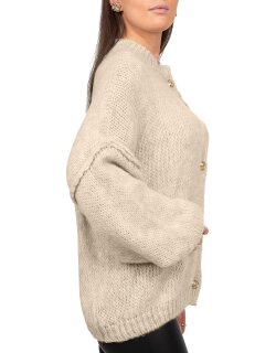 Reichstadt Relaxed Fit Strickjacke Oversized-Look 25RSW068 Beige One Size