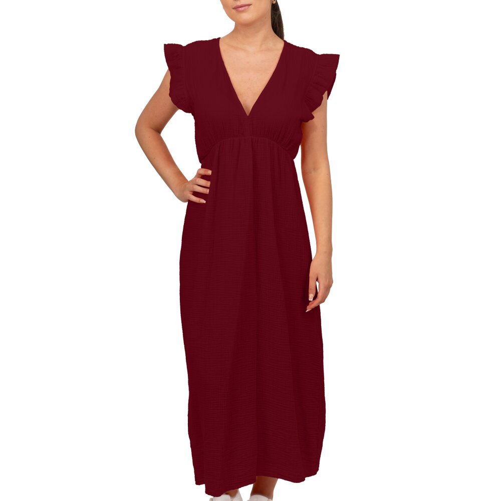 Reichstadt Relaxed Fit Sommerkleid Damen Musselin 25RSW076 Red One Size