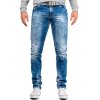 Cipo & Baxx straight fit Jeans Herren Stonewashed CD319 Blue W34/L34