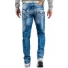 Cipo & Baxx straight fit Jeans Herren Stonewashed CD319 Blue W34/L34