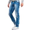 Cipo & Baxx straight fit Jeans Herren Stonewashed CD319 Blue W40/L34