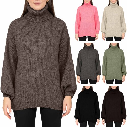 Reichstadt Relaxed Fit Rollkragenpullover Rippabschlüsse 25RSW090