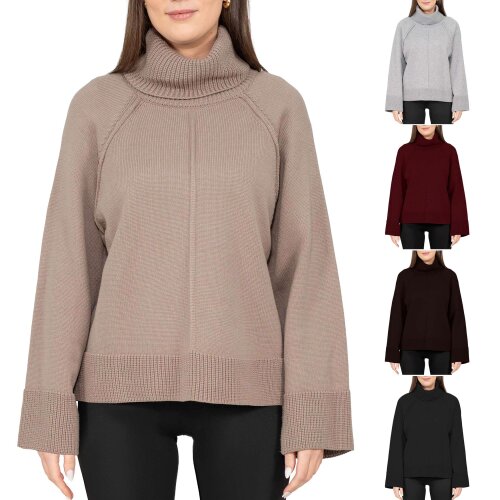 Reichstadt Relaxed Fit Rollkragenpullover Rippabschlüsse 25RSW097