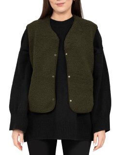 Reichstadt Relaxed Fit Teddy Weste Knopfleiste   25RSW098