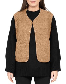 Reichstadt Relaxed Fit Teddy Weste Knopfleiste   25RSW098