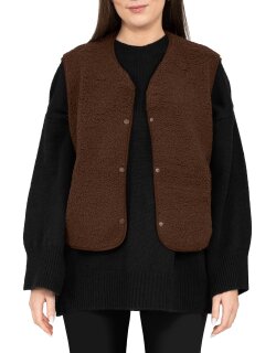 Reichstadt Relaxed Fit Teddy Weste Knopfleiste   25RSW098