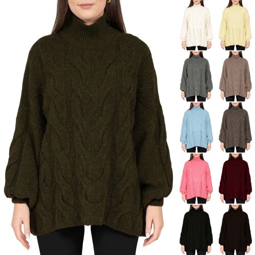 Reichstadt Relaxed Fit Strickpullover Zopfstruktur 25RSW091