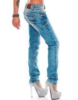 Cipo & Baxx slim fit Jeans Damen Stonewashed CBW0347A Light Blue W27/L32