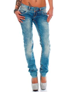Cipo & Baxx slim fit Jeans Damen Stonewashed CBW0347A Light Blue W26/L34