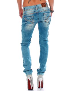 Cipo & Baxx slim fit Jeans Damen Stonewashed CBW0347A Light Blue W31/L34