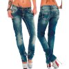 Cipo & Baxx Slim Fit Jeans Damen Stonewashed WD153 Blue W27/L34