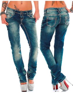 Cipo & Baxx Slim Fit Jeans Damen Stonewashed WD153...