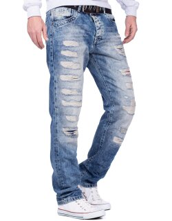 Cipo & Baxx regular fit Jeans Herren Stonewashed CD131 Blue W30/L32
