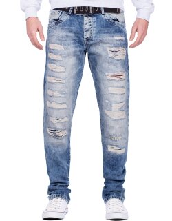 Cipo & Baxx regular fit Jeans Herren Stonewashed CD131 Blue W38/L32
