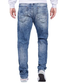 Cipo & Baxx regular fit Jeans Herren Stonewashed CD131 Blue W38/L32