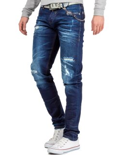 Cipo & Baxx slim fit Jeans Herren Stonewashed CD392 Blue W31/L34