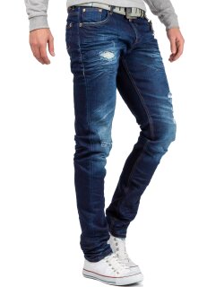 Cipo & Baxx slim fit Jeans Herren Stonewashed CD392 Blue W31/L34
