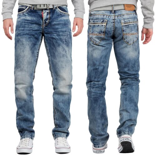 Cipo & Baxx regular fit Jeans Herren Stonewashed CD148 Blue W38/