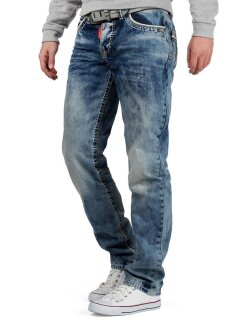 Cipo & Baxx regular fit Jeans Herren Stonewashed Blue W38/L30 - CD148