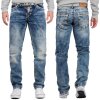 Cipo & Baxx regular fit Jeans Herren Stonewashed Blue W38/L30 - CD148