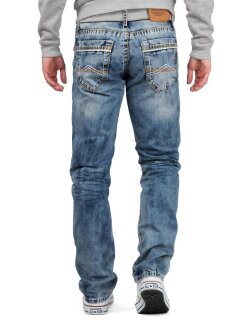 Cipo & Baxx regular fit Jeans Herren Stonewashed Blue W38/L32 - CD148