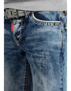 Cipo & Baxx regular fit Jeans Herren Stonewashed Blue W38/L32 - CD148
