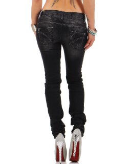 Cipo & Baxx Slim Fit Jeans Damen Stonewashed CBW0655 Black W31/L34