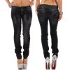 Cipo & Baxx Slim Fit Jeans Damen Stonewashed CBW0655 Black W32/L34